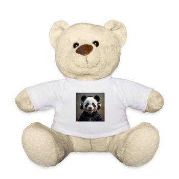 Lächelnder Panda beim Musikhören - Teddy - Weiß - Vorne