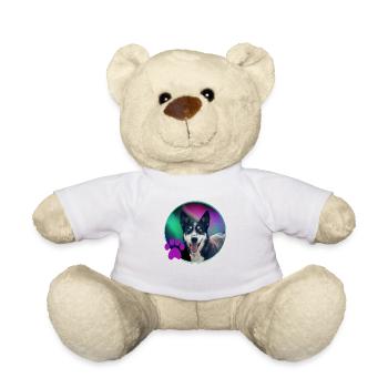 Logo Ayla avec patte et aurores boréales - Nounours - blanc - Devant
