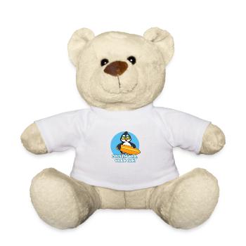 Pingouin surfant avec des lunettes de soleil, attrapez la vague - Nounours - blanc - Devant