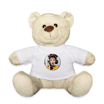 Überraschung am Hörer: Retro mit Pfiff! - Teddy - Weiß - Vorne