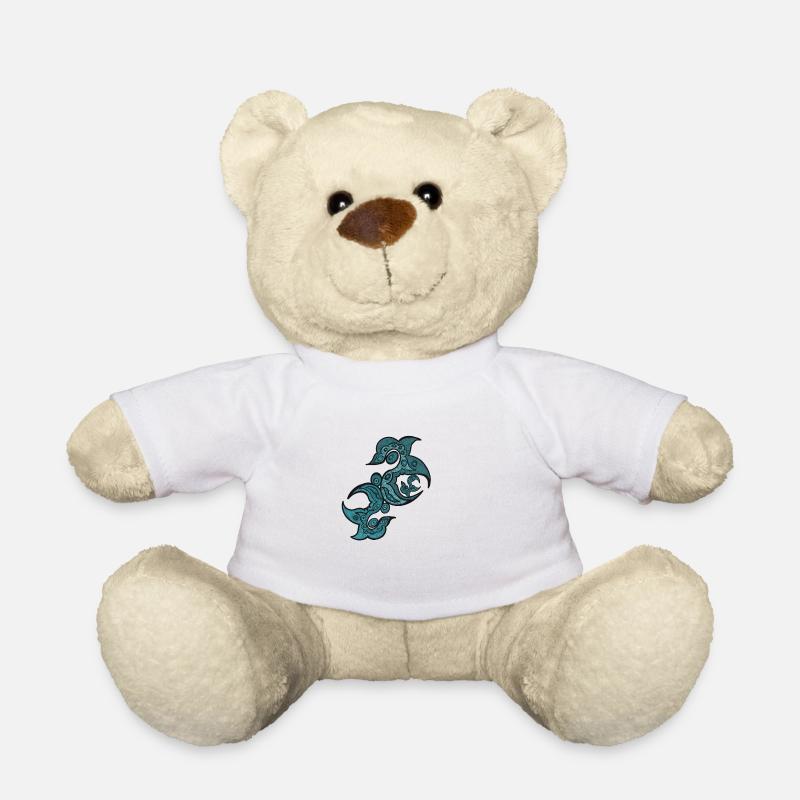Türkis - Teddy - Weiß
