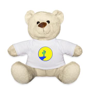 Cactus Moon Evening Mountain Cliff Night Cacti Desert - Teddy Bear - white - Front