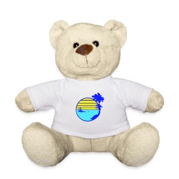 nager homme palmiers plage bande mer voyage - Nounours - blanc - Devant