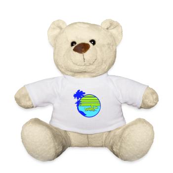 palmiers tortue natation bande soleil rond - Nounours - blanc - Devant