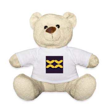Quatre formes de motifs en jaune avec fond noir vert - Nounours - blanc - Devant