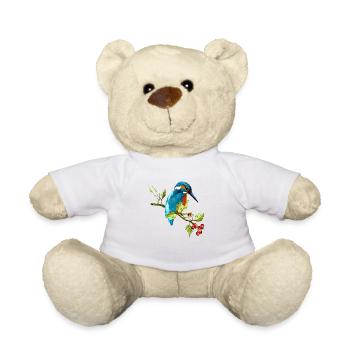 Colorful bird - Teddy Bear - white - Front