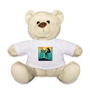 Bicycle Motocross Vintage Cycling - Teddy Bear - white - Front