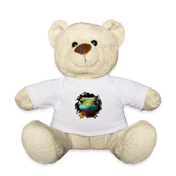 Tête de gecko colorée dans le trou 1 - Nounours - blanc - Devant