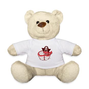 ver chenille pirate mignon pagayer boucanier bateau à rames - Nounours - blanc - Devant