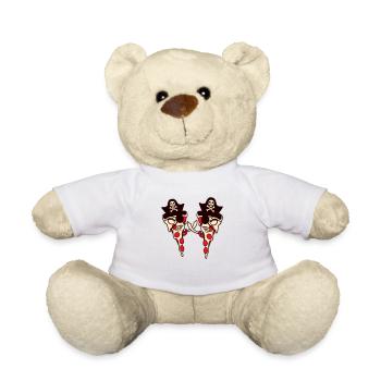 2 Evil Fast Food Pizza Pirate Duel Eye Patch - Nounours - blanc - Devant