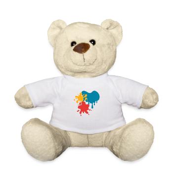 Farbkleckse - Teddy - Weiß - Vorne