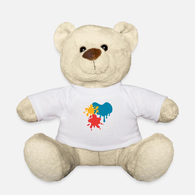 Farbkleckse - Teddy - Weiß