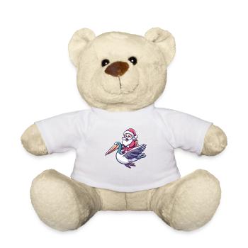 Pelikan Vogel Weihnachtsmann Cartoon - Teddy - Weiß - Vorne
