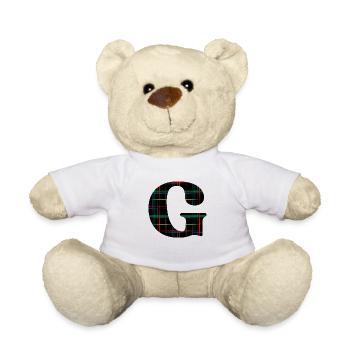 Monogramm g Schottischer Tartan - Teddy - Weiß - Vorne