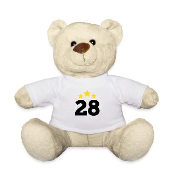 28 Jahre Stern - Geschenk zum 28-jährigen Jubiläum - Teddy - Weiß - Vorne