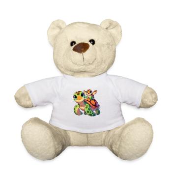 Schildkrötenmutter mit Kind - Teddy - Weiß - Vorne