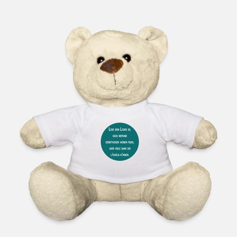 Lebe mit Lächeln - Teddy - Weiß