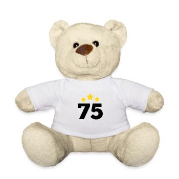 75 ans étoile - cadeau 75e anniversaire - Nounours - blanc - Devant