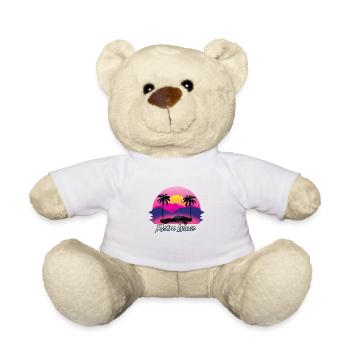 Neon Retro Synthwave - Nounours - blanc - Devant