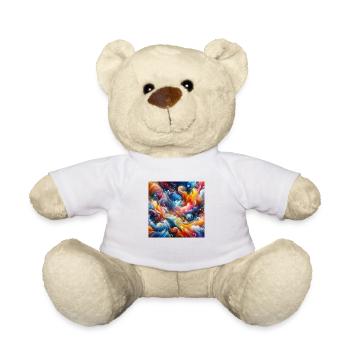 Vibrant Abstract Art - Teddy Bear - white - Front