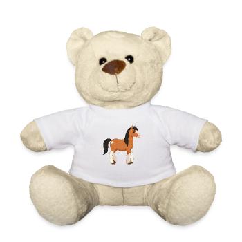 Falabella poney réel - Nounours - blanc - Devant