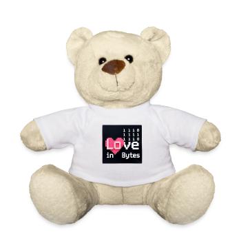 Love in Bytes Pixel Art - Teddy Bear - white - Front