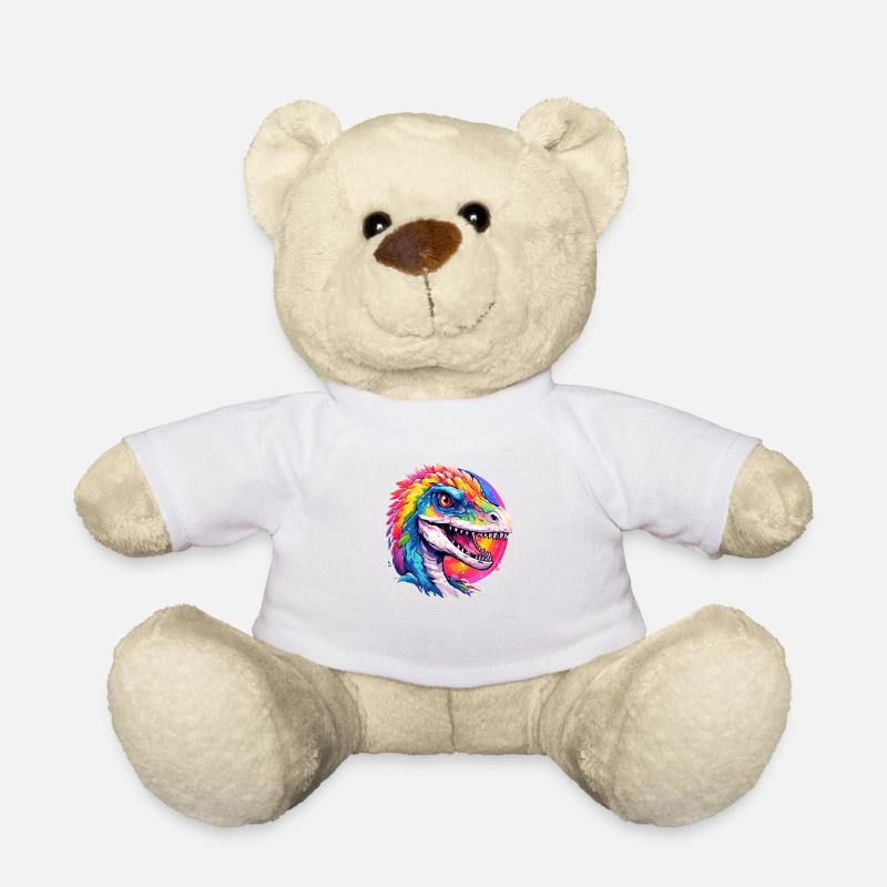 regenbogen dino - Teddy - Weiß