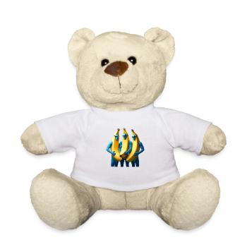 3 blaue Männer im Bananenkostüm - Teddy - Weiß - Vorne