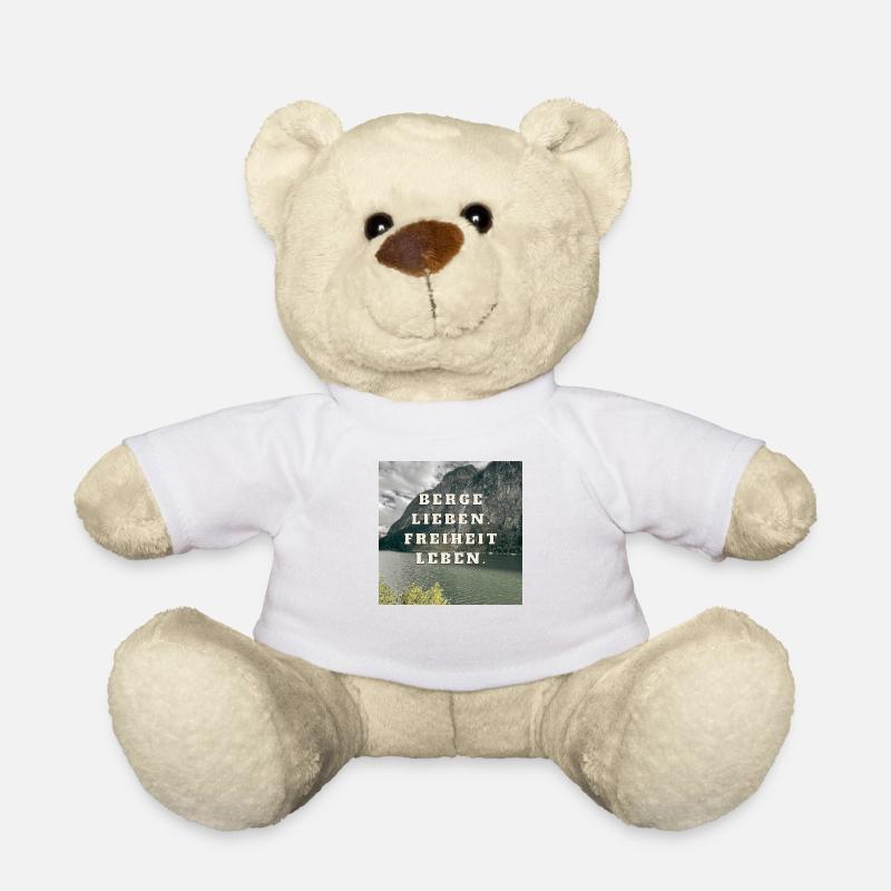 Berge lieben - Freiheit leben - Teddy - Weiß