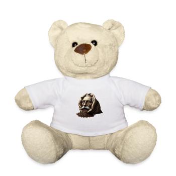 Mann in Kaffeebohnen - Teddy - Weiß - Vorne