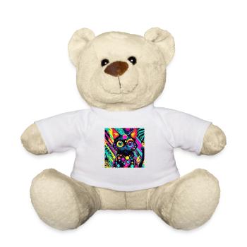 style de dessin animé de couleur néon chat chien art design cool - Nounours - blanc - Devant