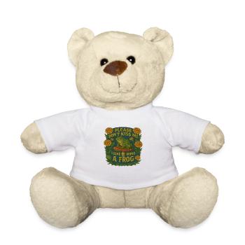 Please Don't Kiss Me I Like Being A Frog - Teddy Bear - white - Front