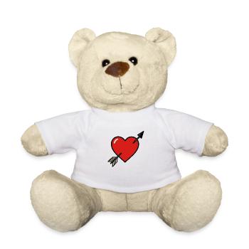 Treffer ins Herz - Teddy - Weiß - Vorne