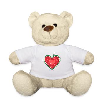 Wassermelone Design Herz used - Teddy - Weiß - Vorne