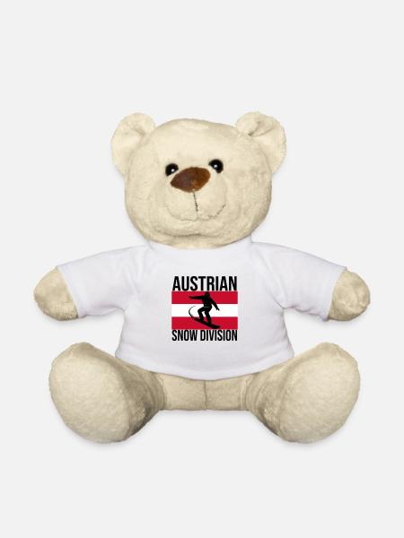 Austrian Snow Division Snowboard Tee - Teddy Bear - white
