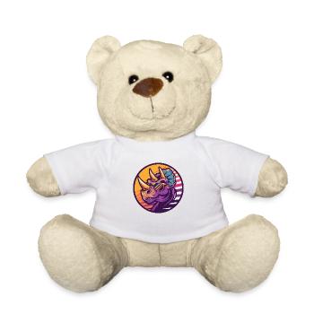 Dinosaur triceratops Comic - Teddy Bear - white - Front