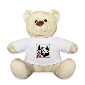 Tent Camping Icon - Teddy Bear - white - Front