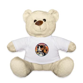 Beagle Chien Cool - Nounours - blanc - Devant
