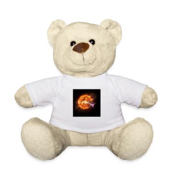 Feuriger Kometen-Print auf T-Shirt - Teddy - Weiß - Vorne