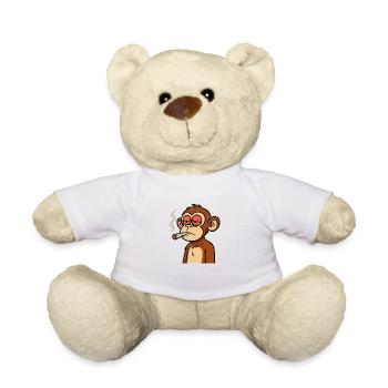 Chill Monkey - Stoner de conception de dessin animé drôle - Nounours - blanc - Devant
