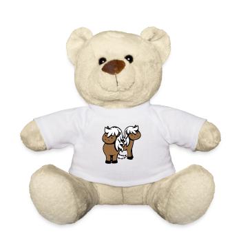 2 Pferde Mann Frau Liebespaar Freunde Liebe Team - Teddy - Weiß - Vorne