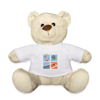 Tennis Player Gift Tennis Racket Drawing - Teddy Bear - white - Front