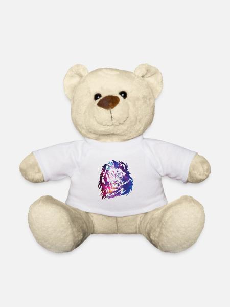 Tête de lion fantaisie crinière - Nounours - blanc