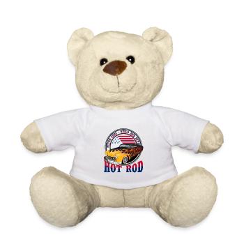 hot rod logo vintage voiture americaine muscle dra - Nounours - blanc - Devant