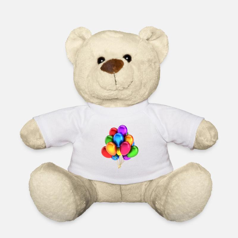 A bouquet of balloons - Teddy Bear - white