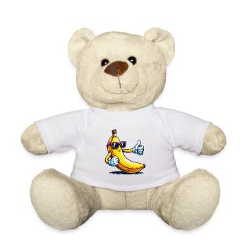 Banane fraîche avec lunettes de soleil pouce vers le haut - Nounours - blanc - Devant