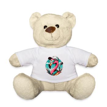 Golf Flamingo Avec lunettes de soleil et clubs de golf - Nounours - blanc - Devant