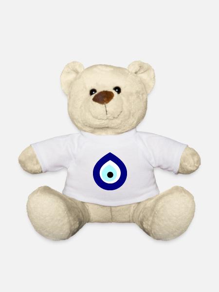 Nazar Boncuk - Blue Eye - Teddy Bear - white