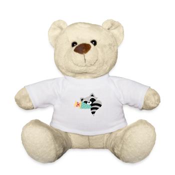 Waschbär Schulkind - Teddy - Weiß - Vorne