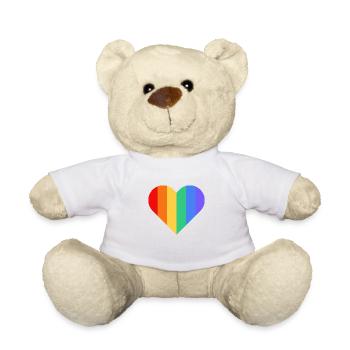 Rainbow heart - Teddy Bear - white - Front